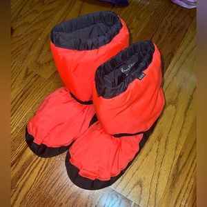 Bloch orange warmup booties